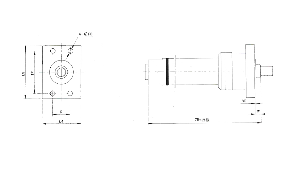 头部长方法兰型